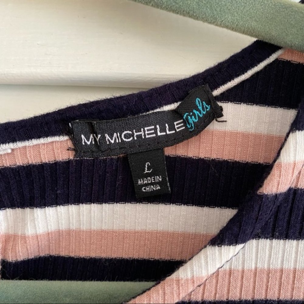 Girls My Michelle Striped Jumpsuit - Picture 1 of 4